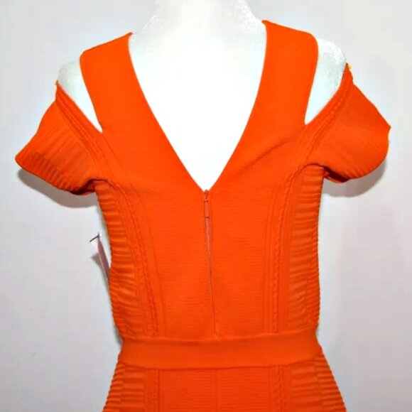 Versace Cutout Shoulders Bandage Style Bodycon Dress Orange sz US M /IT 44 $2230 - Picture 9 of 16